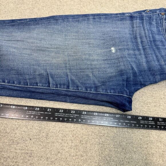 Anthro Pilcro Jeans Fit Stet Distressed Patch 28” Inseam Medium Wash Women 29 - Picture 7 of 8